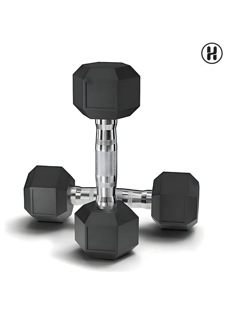 H PRO HM Sports 5 KG Hex Dumbbell | Premium Cast Iron Weight for Strength Training & Home Workouts - Image 1