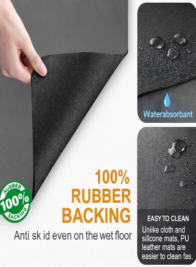 SHOPTREK Water Absorbent Desk Mat 40 x 60 cm - Quick Dry Waterproof Table Mat | Anti-Slip Rubber Base | Multipurpose Office Desk Mat, Keyboard Mouse Pad, Dish Drying Mat for Kitchen Counter - Black - Image 3