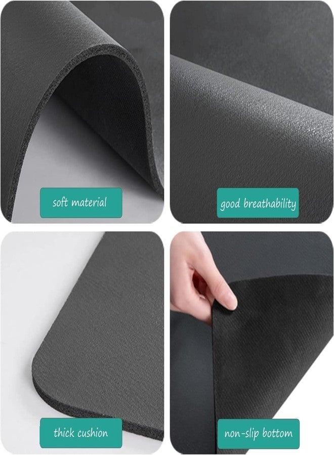 SHOPTREK Water Absorbent Desk Mat 40 x 60 cm - Quick Dry Waterproof Table Mat | Anti-Slip Rubber Base | Multipurpose Office Desk Mat, Keyboard Mouse Pad, Dish Drying Mat for Kitchen Counter - Black - Image 2