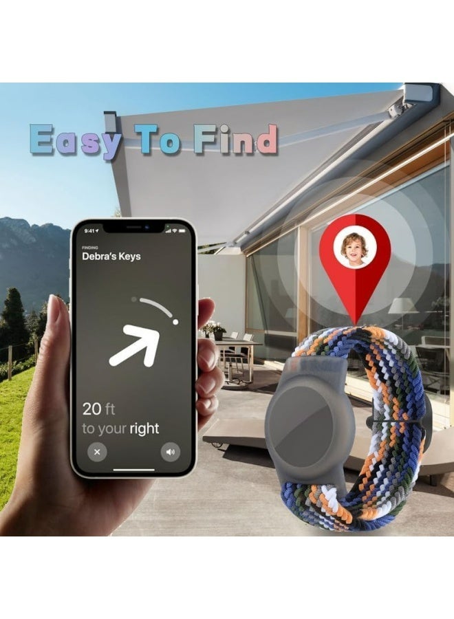 2 Pack Kids Wristbands, Kids Bracelet Compatible with Apple AirTag, Nylon Strap Tracker Cassette Holder Accessories for Toddlers Adults, Adjustable Anti-Lost - Image 2