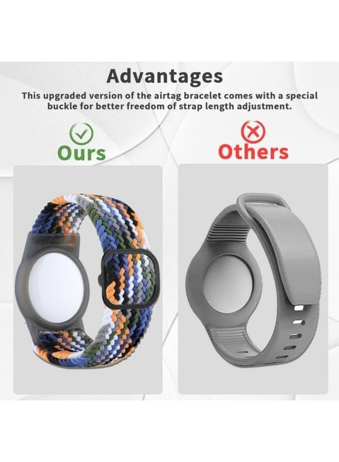 2 Pack Kids Wristbands, Kids Bracelet Compatible with Apple AirTag, Nylon Strap Tracker Cassette Holder Accessories for Toddlers Adults, Adjustable Anti-Lost - Image 3