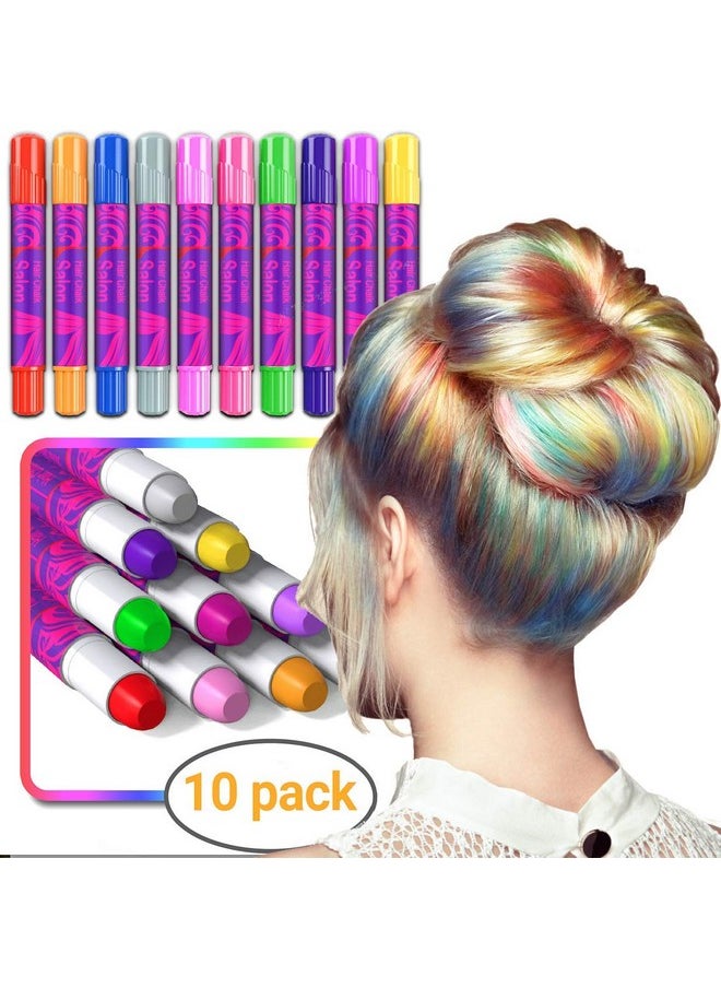Desire Deluxe Desire Deluxe Hair Chalk for Girls Makeup Kit of 10 Temporary Colour Pens Gifts, Great Toy for Kids Age 5 6 7 8 9 10 11 12 13 Years Old, "Blue,Green,Grey,Pink,Purple  - Image 4