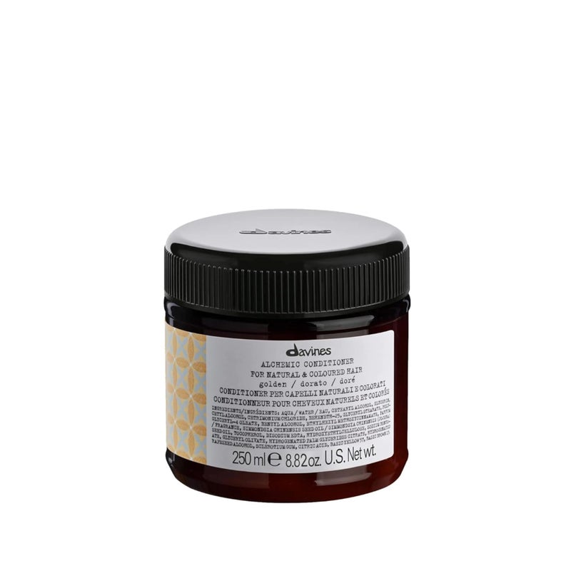 Davines Alchemic Conditioner Golden Color Depositing Cream for Golden Blonde Honey Hair Intensifies Hydrates Warm Blonde Tones with Jojoba Oil 845 Fl Oz - Image 2