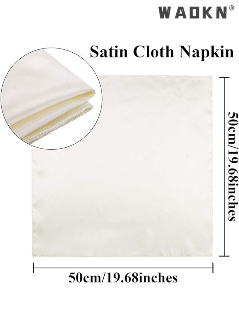 Elegant Collection of 12 Soft Satin Square Napkins, Measuring 20x20 Inches, Perfect for Enhancing Dinner, Wedding, or Party Tablescapes with a Touch of Romance and Sophistication, Ideal Decorative Accents for Any Special Occasion（Ivory） - pzsku/Z42656B23A98B49BE205EZ/45/_/1726206187/07bb915c-da68-44a0-af9d-22cf101d5ef4