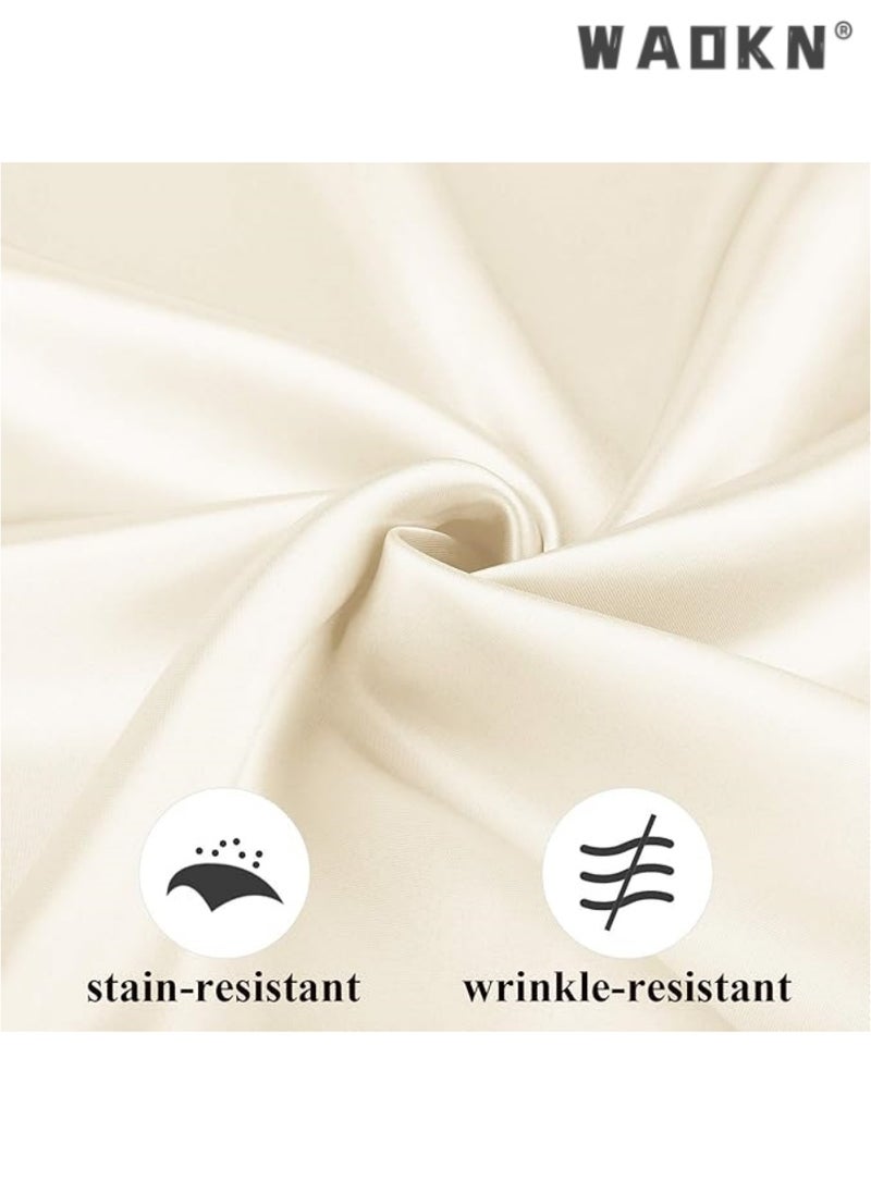 Elegant Collection of 12 Soft Satin Square Napkins, Measuring 20x20 Inches, Perfect for Enhancing Dinner, Wedding, or Party Tablescapes with a Touch of Romance and Sophistication, Ideal Decorative Accents for Any Special Occasion（Ivory） - pzsku/Z42656B23A98B49BE205EZ/45/_/1726206197/c4f00a23-137e-452d-b16b-fefa1ba13545