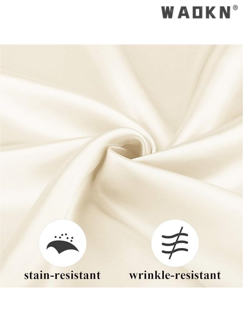 WAOKN Elegant Collection of 12 Soft Satin Square Napkins, Measuring 20x20 Inches, Perfect for Enhancing Dinner, Wedding, or Party Tablescapes with a Touch of Romance and Sophistication, Ideal Decorative Accents for Any Special Occasion（Ivory）  - Image 4