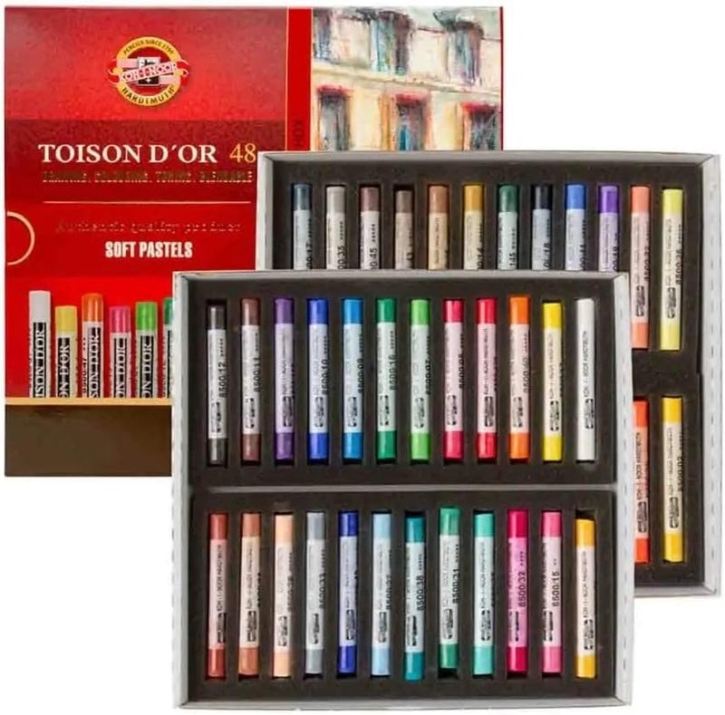 KOH-I-NOOR TOISON D'OR 8516 Artist's Soft Pastels in Cardboard Packaging (Pack of 48) - Image 5
