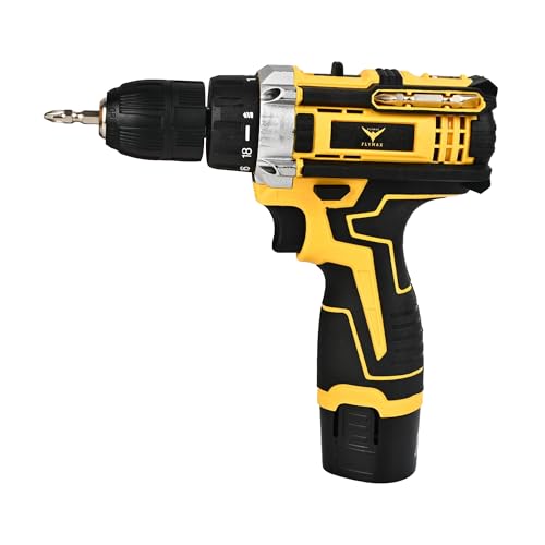 HYCO LABEL FLYMAX CD-1000 12V Cordless Drill Machine, 1500 RPM, 2-Speed, 1-10mm Chuck, 2X1500 mAh Battery, Taiwan Made - Image 1