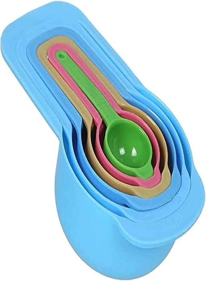Spaceshoop AGFA Plastic Spices Measuring Bowl Set, 6 Pieces - Multi Color