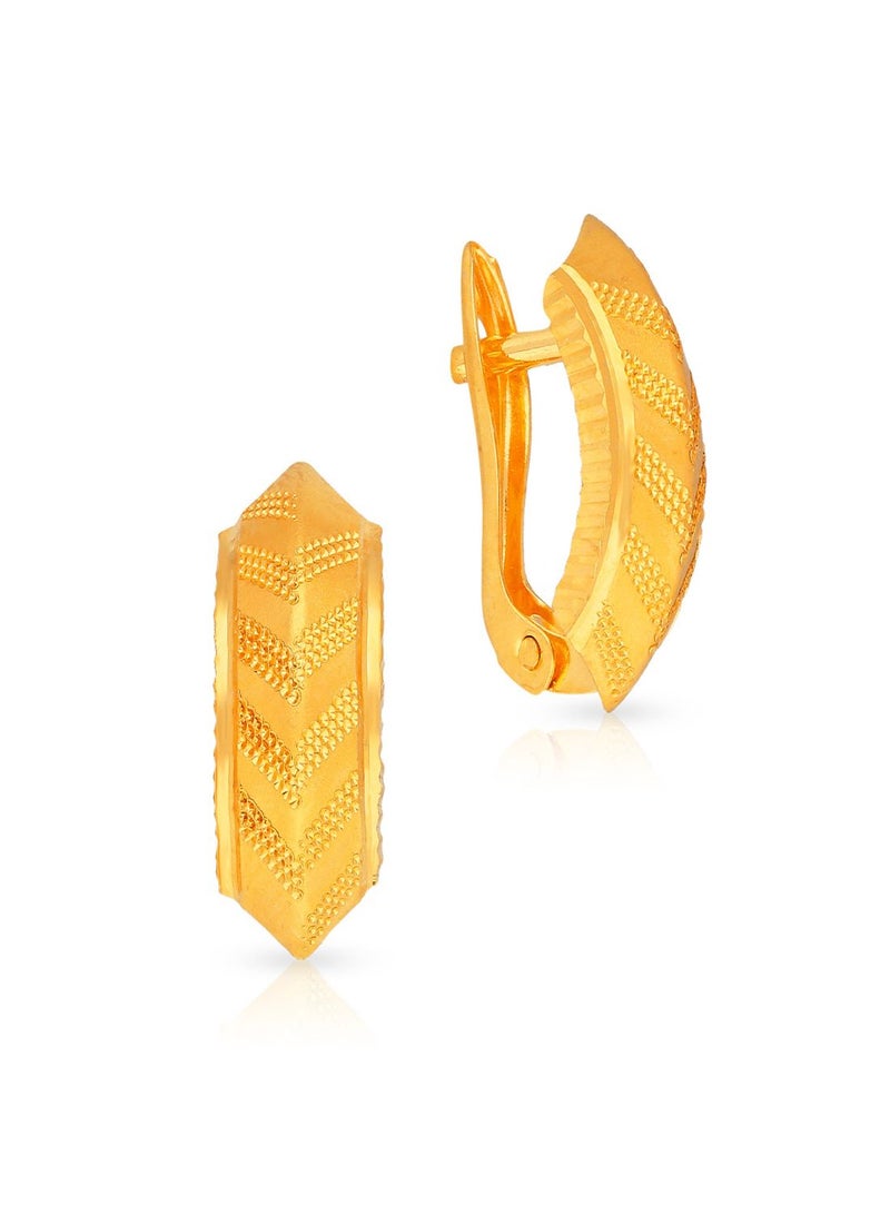 Malabar Gold and Diamonds 22 Karat 916 Purity Hoops & Bali Gold Earrings ERZNS45033Y - Image 1