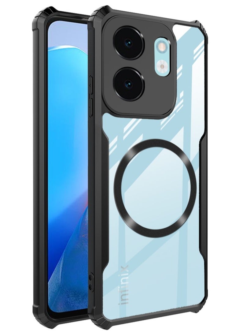 Fankalo [1+2 Sets] For Infinix Hot 50i/ Infinix Smart 9 Case & Screen Protector Magnetic Suction Car Phone Case with Anti Drop Function High Transmittance Glass Scratch Resistant Tempered Glass - Image 2