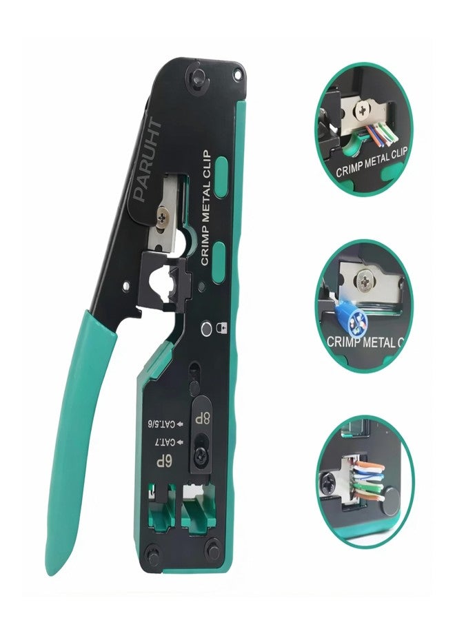 PARUHT Multifunctional Crimping Tool Wire Stripper Carbon Steel for Cat5, Cat7, RJ11 RJ12 RJ45 STP UTP,Any Assorted Color, 7CTMTOOL - Image 2