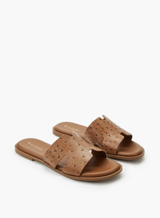 Le Confort BROWN Women Textured Slip-On Sandals for Women | Best Price UAE