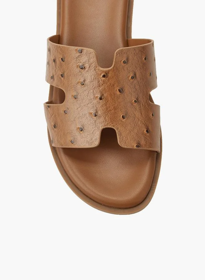 Le Confort BROWN Women Textured Slip-On Sandals for Women | Best Price UAE