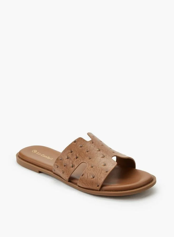 Le Confort BROWN Women Textured Slip-On Sandals for Women | Best Price UAE