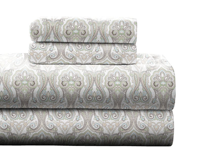 Pointehaven Flannel 170 GSM Sheet Set,Twin Paisley - Image 1