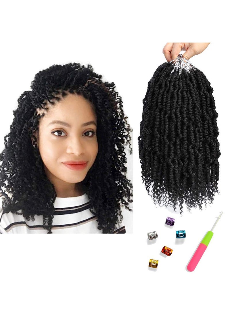 Dorsanee - Bomb Twist Crochet Hair 12 Inch 6 Packs Mini Passion Twist Crochet Hair for Black Women Pre-looped Spring Twist Crochet Braids Nubian Twist Synthetic Hair Extension (1B#) - Image 1