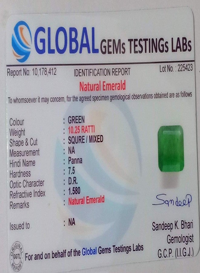 Ayush Gems 5.45 Carat - 6.25 Ratti Emerald (Panna Stone) 100% Original Certified Natural Gemstone A Quality - Image 2