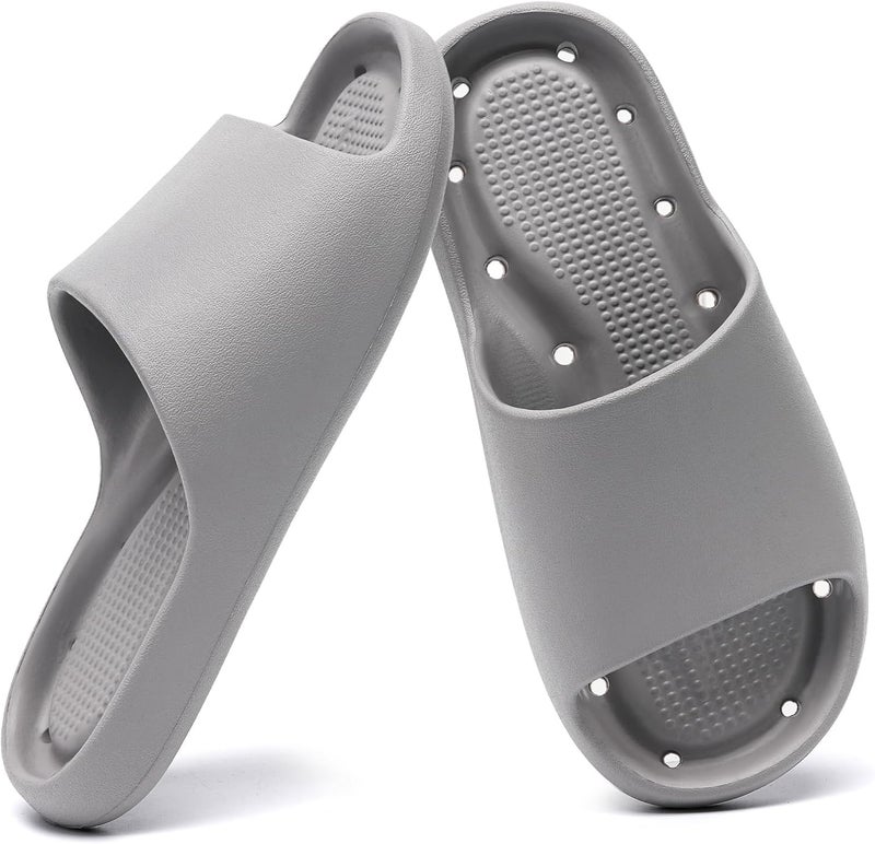 GETOEU Shower Shoes for Women and Men Massage Slide Sandals Soft Cushioned Anti-Slip Pool Slides Comfort Arch Support Quick Drying Shower Shoes with Drain Holes Bathroom Slides Slippers - Image 1