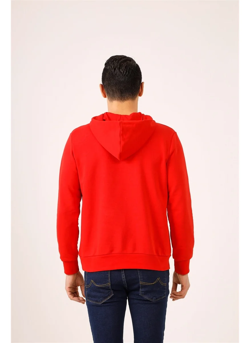 دوفي Red Men's Regular Fit Hooded Sweatshirt