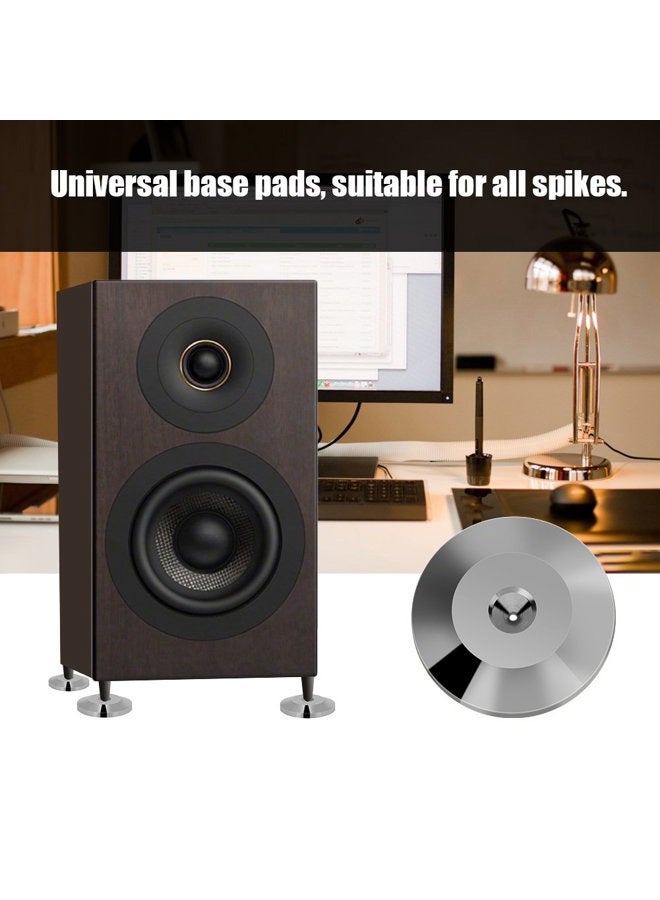 ZERONE 8 Pcs 25 x 4mm Universal Copper Speaker Spikes Pads Speaker Shock Base Pad Isolation Stand Feet Cone Base Mats Floor Disc(Black) - Image 5