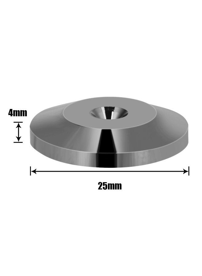 ZERONE 8 Pcs 25 x 4mm Universal Copper Speaker Spikes Pads Speaker Shock Base Pad Isolation Stand Feet Cone Base Mats Floor Disc(Black) - Image 4
