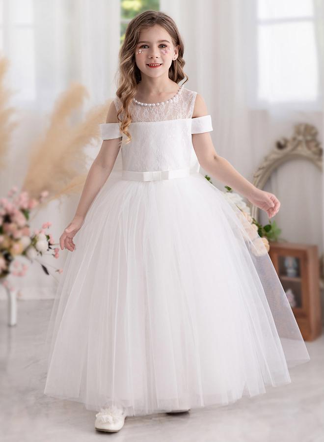 Take Two Bow Detail Cold Shoulder Lace Insert Dress - Image 5