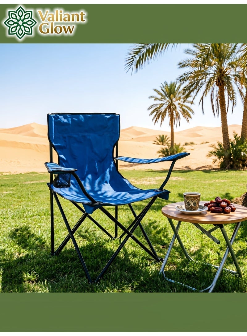 Valiant Glow Portable Folding Camping Chair — 127kg Weight Capacity, Sturdy Steel Frame & Oxford Fabric, Multi-functional Outdoor Chair for Beach, Fishing, & More; Lightweight & Easy to Carry, Includes Storage Bag. - Image 5