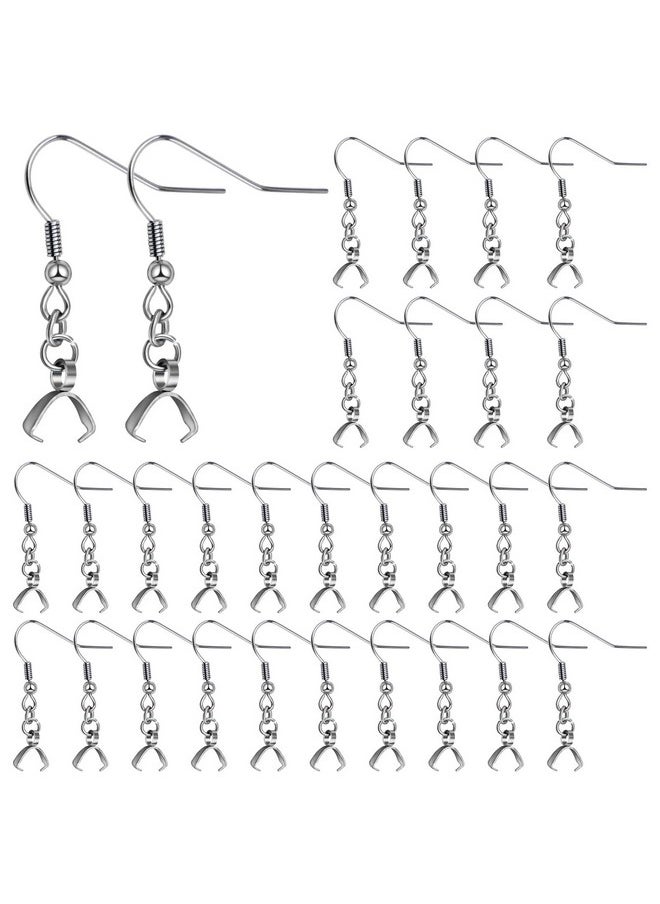 BronaGrand 30Pcs Stainless Steel Earring Hooks With Pendant Clasp Hypoallergenic French Ear Wire Buckle Fish Hooks For Diy Earrings Jewelry Making  - Image 1
