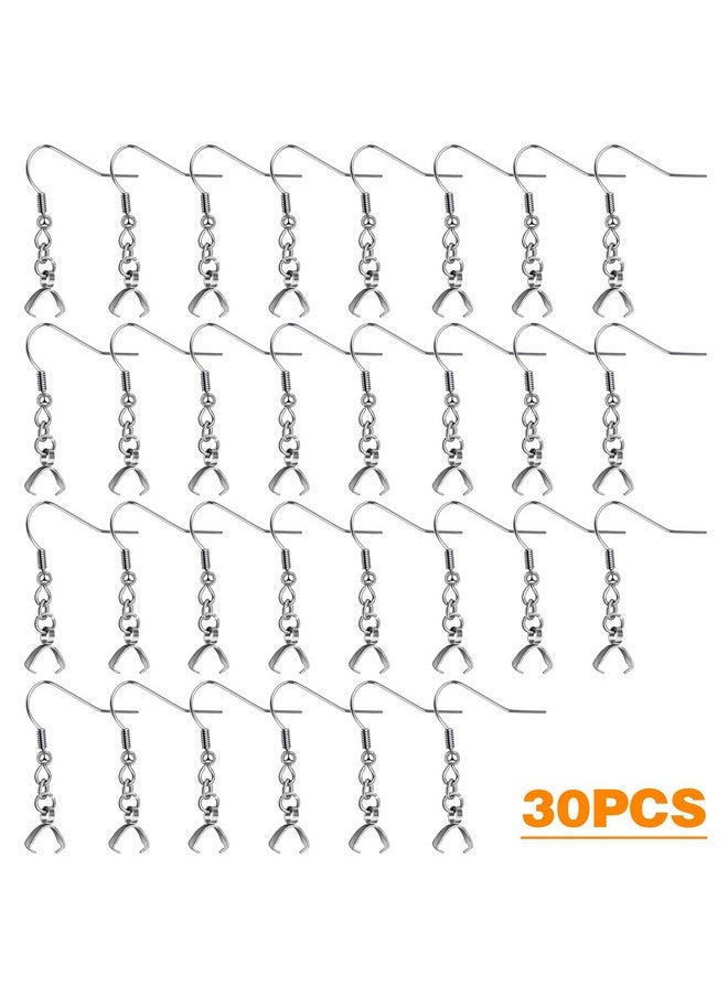 BronaGrand 30Pcs Stainless Steel Earring Hooks With Pendant Clasp Hypoallergenic French Ear Wire Buckle Fish Hooks For Diy Earrings Jewelry Making  - Image 2