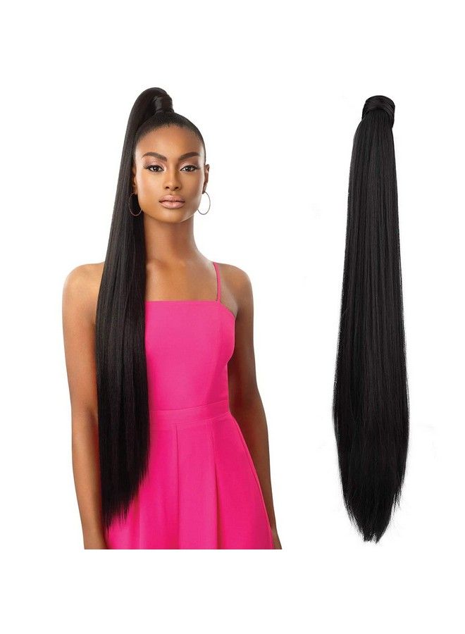 Artifice 30" Long Wrap Around Ponytail Hair Extension (Natural Black) - Image 2