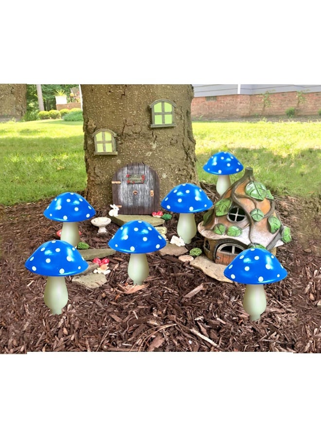 Abkshine 6-Pack Blue Solar Garden Lights, Solar Powered Mushroom Stake Lights for Outdoor Yard Decor, Waterproof Garden Ornaments for Backyard Lawn Deck Landscape Fence Christmas Halloween Decorations - Image 4