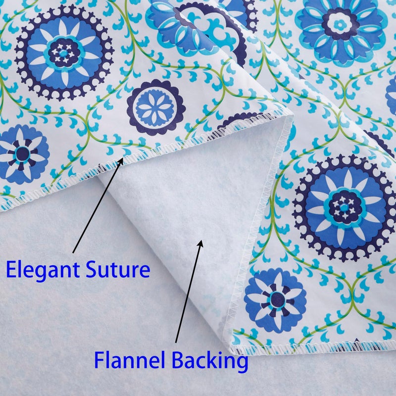 Walrus Heavy Duty Vinyl Tablecloth with Flannel Backing Waterproof Oil-Proof Plastic Table Cloth Stain-Resistant Wipeable Rectangle or Square Table Cover for Indoor and Outdoor (Floral Vine,54x54 Inch) - Image 4