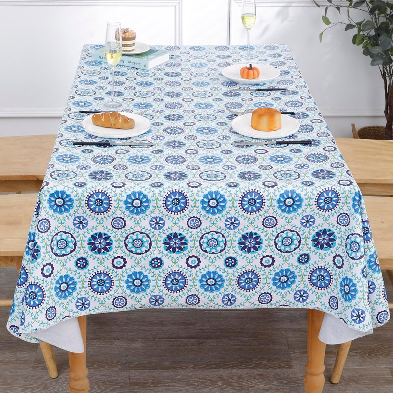 Walrus Heavy Duty Vinyl Tablecloth with Flannel Backing Waterproof Oil-Proof Plastic Table Cloth Stain-Resistant Wipeable Rectangle or Square Table Cover for Indoor and Outdoor (Floral Vine,54x54 Inch) - Image 5