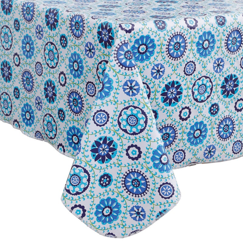 Walrus Heavy Duty Vinyl Tablecloth with Flannel Backing Waterproof Oil-Proof Plastic Table Cloth Stain-Resistant Wipeable Rectangle or Square Table Cover for Indoor and Outdoor (Floral Vine,54x54 Inch) - Image 1