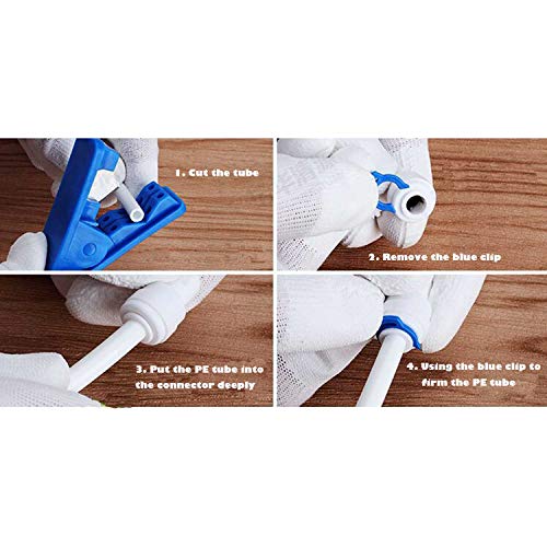 iRuiZhe 1/4"OD Straight Quick to 3/4"/ 1/2"/ 1/4" Female Connect Push in to Connect Water Tube Fitting 9pcs+1/4 inch RO Water White Tubing, 20M(64FT) - Image 4