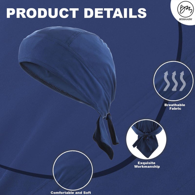 BISMAADH Stretch Lycra 4way Patka/Skull Cap Bandana - Cycling, Riding, Fashionable Helmet Liner Head Cap for Men & Women - Image 3