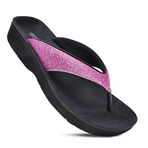 AEROTHOTIC Flip Flops for Women, Crystal Purple, Size 9 - Image 1