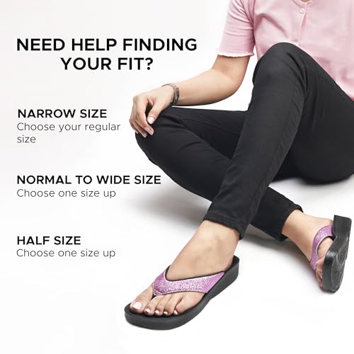 AEROTHOTIC Flip Flops for Women, Crystal Purple, Size 9 - Image 3