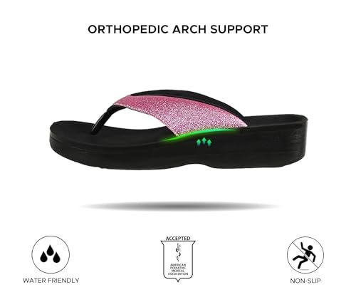 AEROTHOTIC Flip Flops for Women, Crystal Purple, Size 9 - Image 5