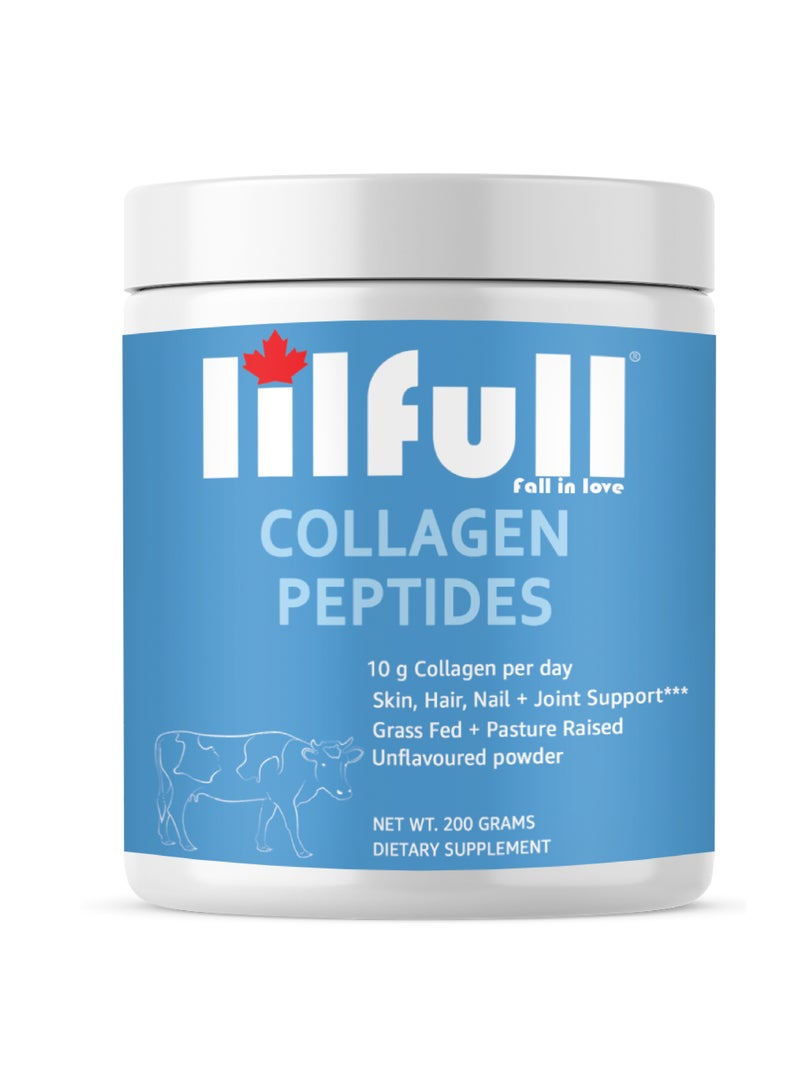 lilfull Bovine Collagen Peptides Unflavored Powder – 200g ,  Type 1 & Type 3 Grass-Fed Collagen Supplement - Image 1
