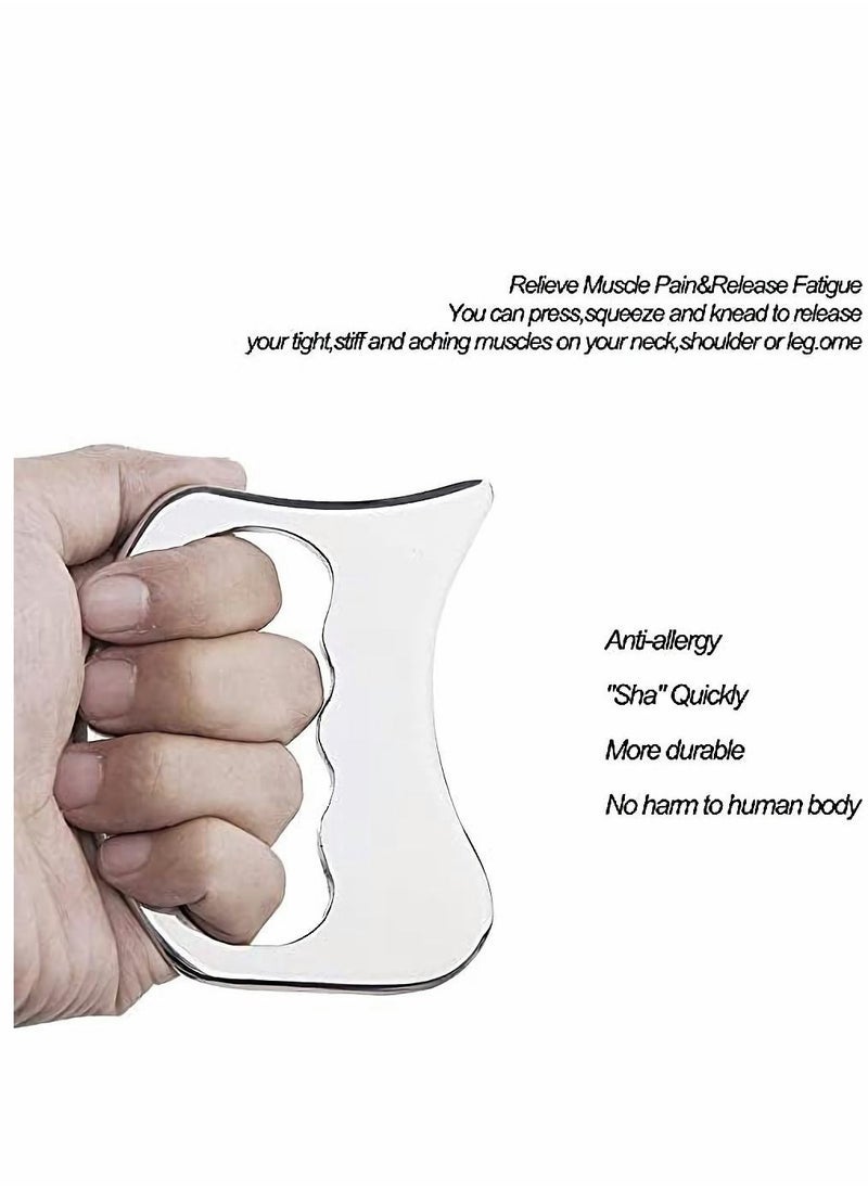 Captaintech Stainless Steel Gua Sha Tools,Massage Scraping Tool for Soft Tissue Mobilization,Physical Therapy for Back,Legs,Arms  - Image 3