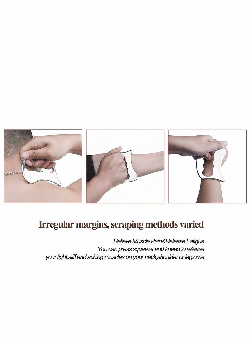 Captaintech Stainless Steel Gua Sha Tools,Massage Scraping Tool for Soft Tissue Mobilization,Physical Therapy for Back,Legs,Arms  - Image 4