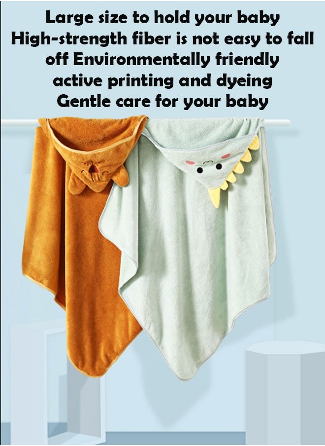 ZCM-HAPPY Super Soft Baby Hooded Coral Fleece Bath Towel with Cute Patterns - Comfy and Cute Baby Towel, Great for Baths, Beach Trips and Gifts  - Image 4