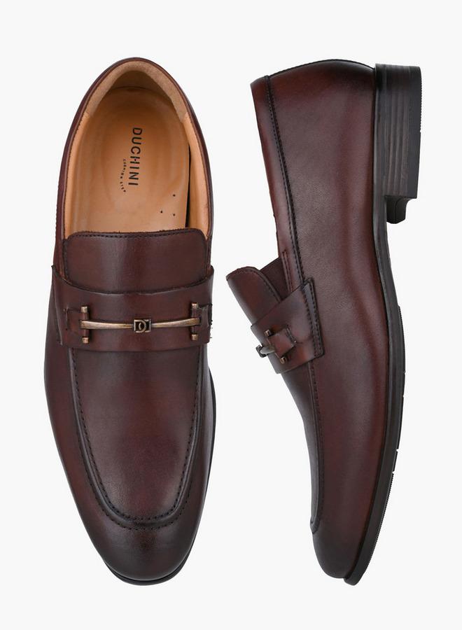 DUCHINI Men Leather Slip-On Loafers - Image 3