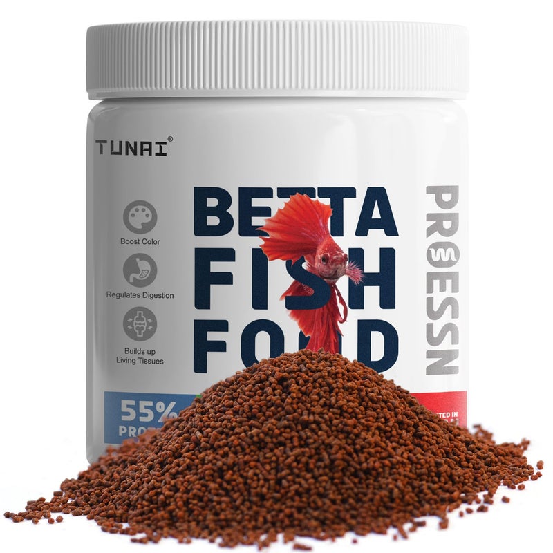 TUNAI Nutri Choice Betta Fish Food | 40G | Micro Pellets 600 Microns | Enriched with 55% Protein (600 Microns - Micro Pellets, 40G), All Life Stages - Image 1