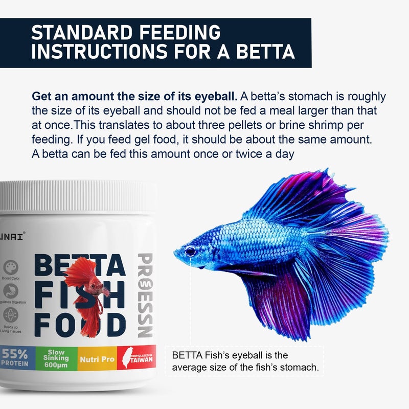TUNAI Nutri Choice Betta Fish Food | 40G | Micro Pellets 600 Microns | Enriched with 55% Protein (600 Microns - Micro Pellets, 40G), All Life Stages - Image 5