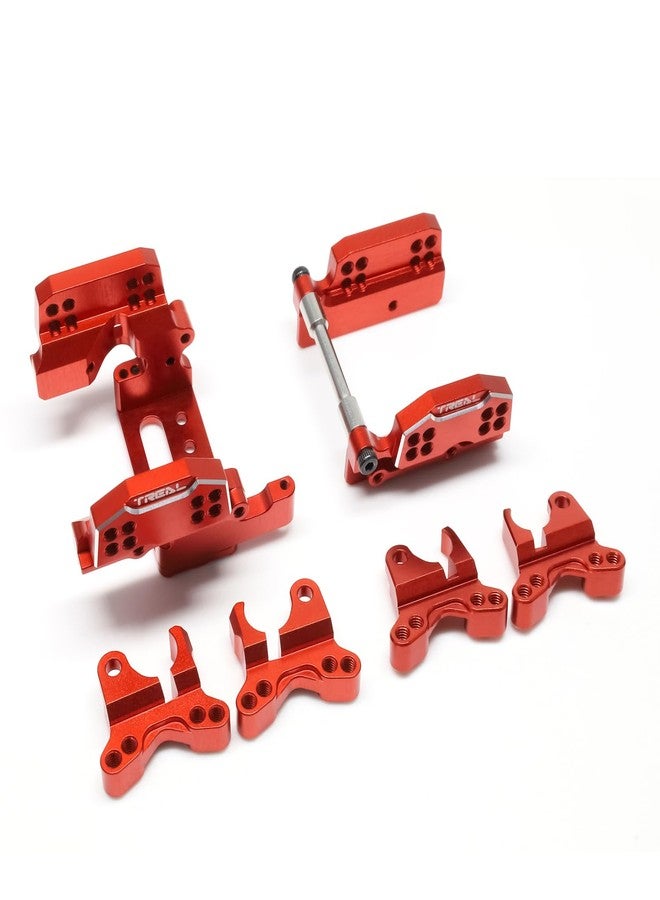 TREAL TRX4MT Dual Shock Mounts Shocks Tower (Front&Rear, Left&Right) Aluminum 7075 Upgrades for 1/18 TRX-4MT F-150 K10(Red) - Image 1