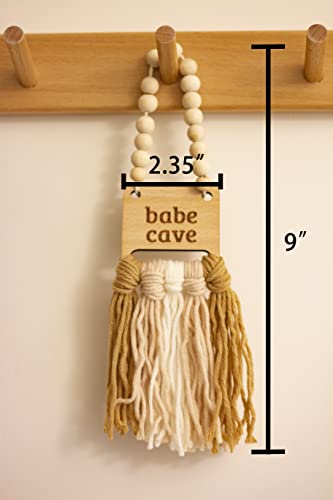 Decocove Babe Cave Sign - Wood Bead Garland - Boho Nursery Wall Decor for Girls and Boys - Neutral Home Decor - Baby Decor for Nursery - Door Sign for Toddler Room - Image 2