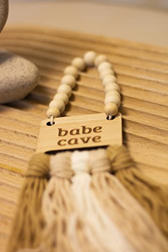 Decocove Babe Cave Sign - Wood Bead Garland - Boho Nursery Wall Decor for Girls and Boys - Neutral Home Decor - Baby Decor for Nursery - Door Sign for Toddler Room - Image 4